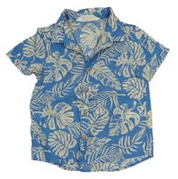 Modro-smotanová košeľa s listami H&M