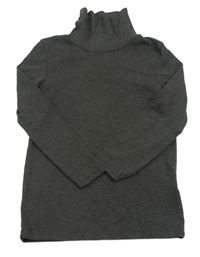 Tmavosivé melírované tričko s rolákom H&M
