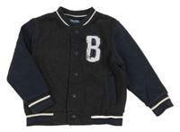 Tmavošedo-modrá prepínaci baseballová mikina s medvěďom Lupilu