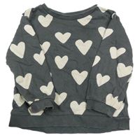 Sivá mikina so srdiečkami H&M