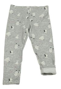 Šedé thermo legíny s pejsky Pocopiano