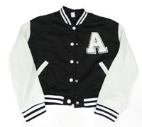 Čierno-biela športová baseballová mikina s písmenem Shein