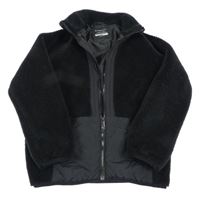 Černá chlupatá/šusťáková podšitá bunda Primark