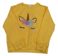 Žltá mikina s jednorožcom shein