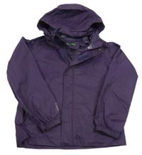 Fialová šušťáková nepromokavá bunda s logom a kapucňou Mountain Warehouse