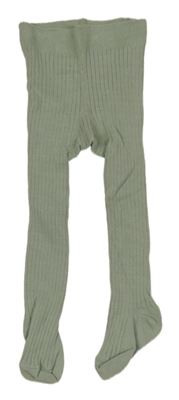 Zelené rebrované pančuchy
