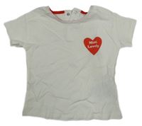 Biele tričko so srdiečkom KIABI