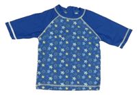 Modré vzorované UV tričko s hvězdicemi