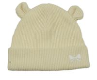 Smetanová pletená podšitá čepice s výšivkou F&F