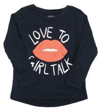 Tmavomodré triko s nápisem Name it