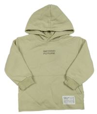 Svetlozelená mikina s nápisom a kapucňou H&M