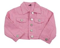 Ružová rifľová crop bunda Shein