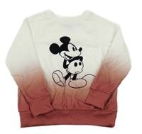 Bílo-růžová obmré mikina s Mickeym George