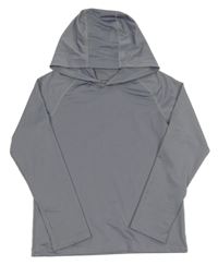 Sivá ľahká športová mikina s kapucňou