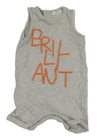 Sivý kraťasový overal s nápisom Next