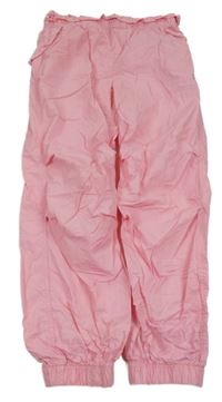 Světlerůžové plátěné cuff kalhoty Primark