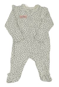 Bílo-antracitový puntíkatý overal s nápisem George