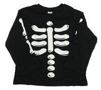 Čierne tričko s kostrou H&M