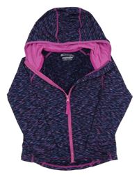 Tmavomodro-ružová melírovaná prepínaci športová mikina s kapucňou Mountain Warehouse