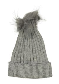 Šedá čepice s bambulí Primark