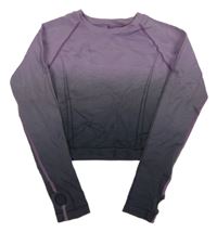 Fialovo-šedé ombré sportovní crop tirko