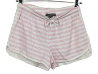 Dámske ružovo-biele pruhované teplákové kraťasy zn. Primark