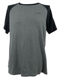 Pánské šedo-černé tričko Superdry 