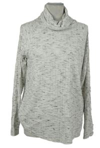 Nové - Dámské šedo-bílé žebrované úpletové triko s rolákem Next 