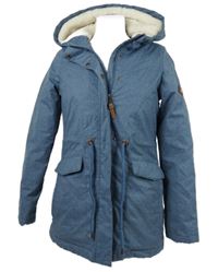 Dámská světlemodrá riflová zimní bunda s kapucí Blind Date 