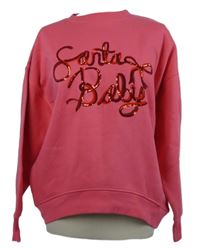 Dámska ružová mikina s nápisem z flitrů Next