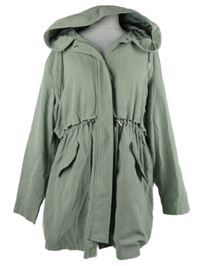 Dámský světlekhaki šusťákový jarní kabát s kapucí Blind Date 
