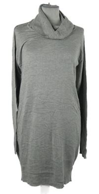 Dámská šedá svetrová tunika s rolákem Up2Fashion 
