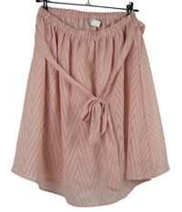 Dámská světlerůžová vzorovaná šifonová sukně s mašlí Shein 