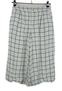 Dámske bielo-čierne kockované culottes nohavice Forever21