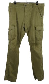 Pánske khaki plátenné nohavice s vreckami SMOG