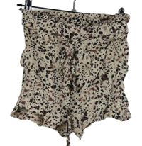 Dámské béžovo-hnědé vzorované sukňové kraťasy s páskem Primark 