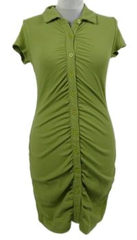 Dámske limetkové rebrované řasené prepínaci šaty Shein