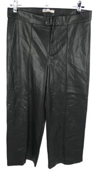 Dámské černé koženkové culottes kalhoty Adagio 