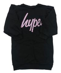 Čierne teplákové šaty s logom hype