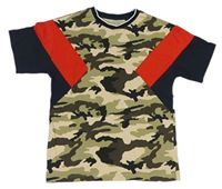 Zeleno-červeno-tmavomodré army tričko Next