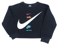 Čierna crop mikina s logom Nike