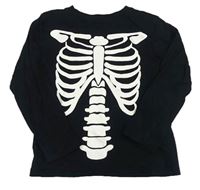 Čierne tričko s kostrou zn. H&M