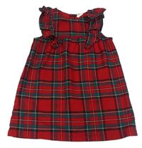 Červeno-zeleno-čierne kockované šaty H&M