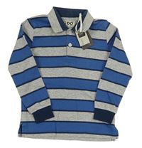 Modro-šedé pruhované polo triko iDo