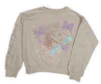 Svetloružová crop mikina s dívkou