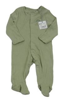 Nové- Khaki žebrovaný overal s dinem Tu