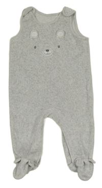 Světlešedé sametové dupačky s čumáčkem Little nutmeg