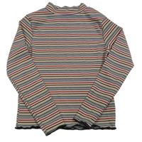 Černo-bílo-béžovo-růžové pruhované triko M&Co.