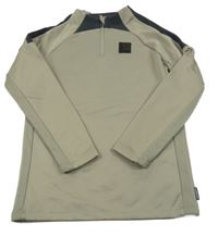 Béžovo-čierna thermo mikina s nášivkou Retour