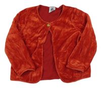 Červený zamatový podšitý cardigan Petit bateau